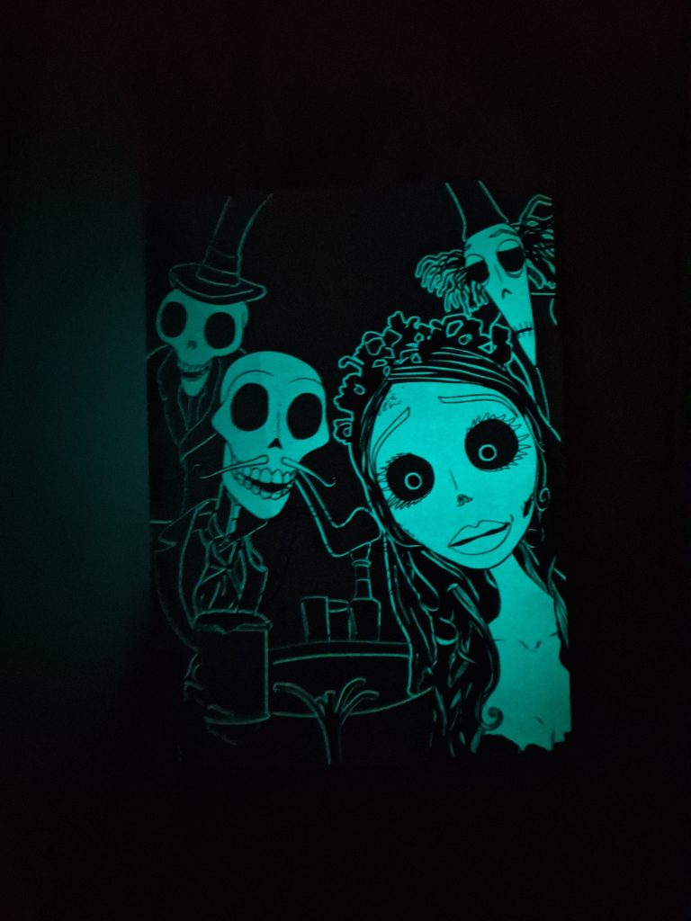 Les Noces Funèbres de Tim Burton - Coloriage Glow in the Dark
